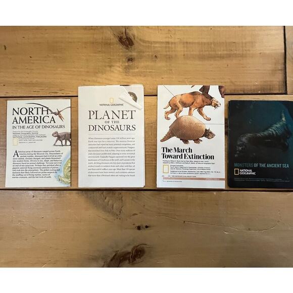 Lot of 4 VTG National Geographic. Extinction, Dinosaurs, Monsters of the sea. - Picture 1 of 3